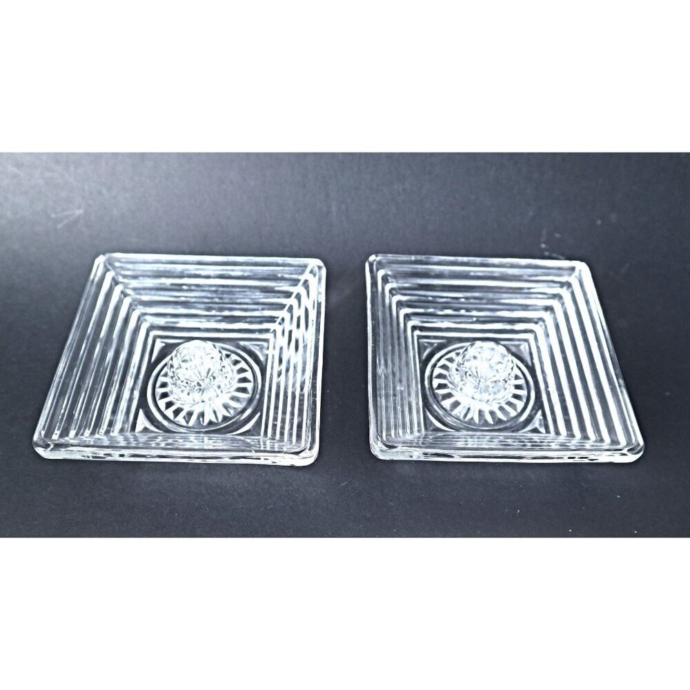 Vintage Manhattan Depression Pair of Candle Holders Candlestick 1930's